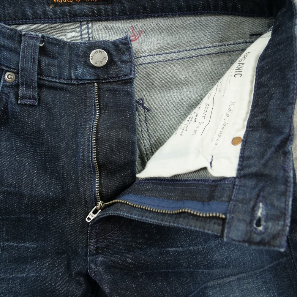 Nudie Jeans Mens 28 Blue Lean Dean Slim Straight Leg Mid Rise Organic - Picture 3 of 12